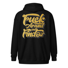 Load image into Gallery viewer, &quot;F*** AROUND &amp; FIND OUT&quot; UNISEX Hoodie GOLD/BLACK
